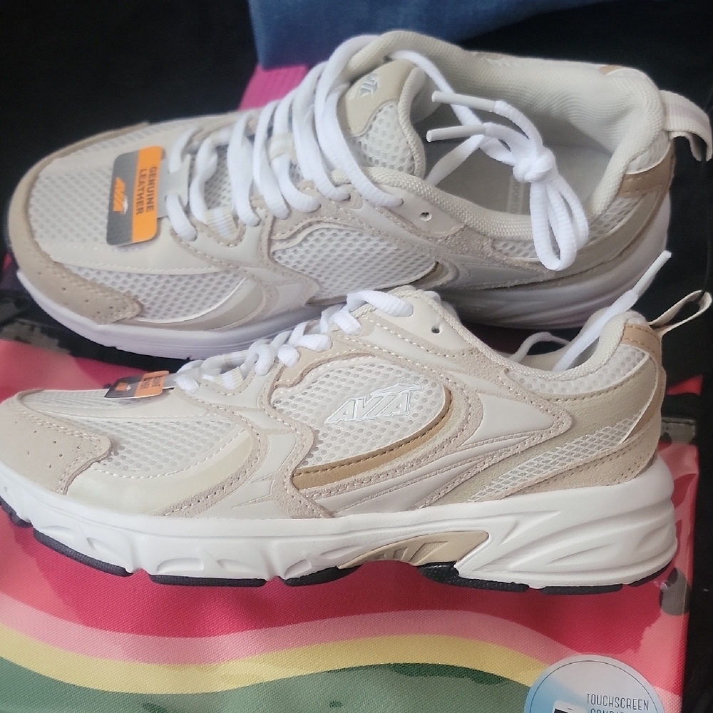 Avia White and Cream Athletic Shoes